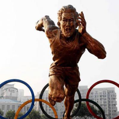 奥运五环玻璃钢人物雕塑体育公园雕塑奔跑的兄弟